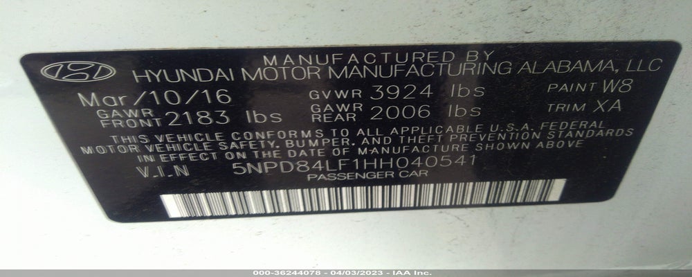 5NPD84LF1HH040541 2017 HYUNDAI ELANTRA photo no. 9