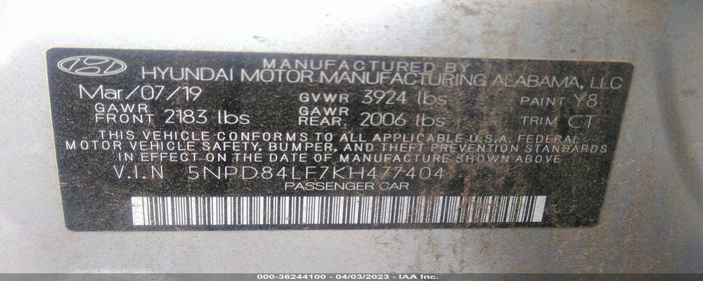 5NPD84LF7KH477404 2019 HYUNDAI ELANTRA photo no. 9
