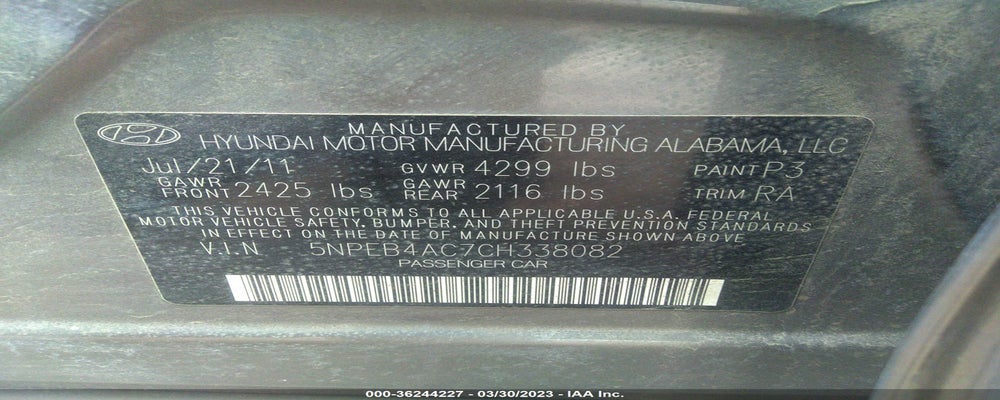 5NPEB4AC7CH338082 2012 HYUNDAI SONATA photo no. 9