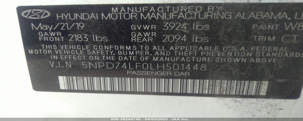 5NPD74LF0LH501448 2020 HYUNDAI ELANTRA photo no. 9