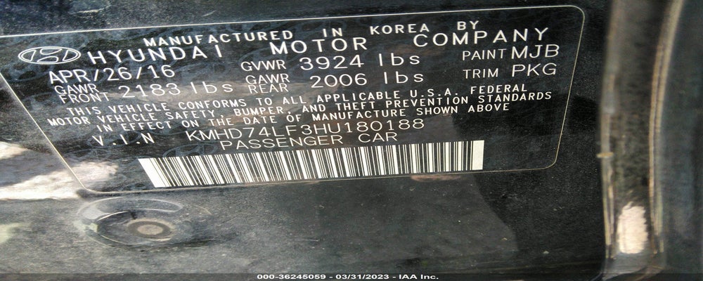 KMHD74LF3HU180188 2017 HYUNDAI ELANTRA photo no. 9