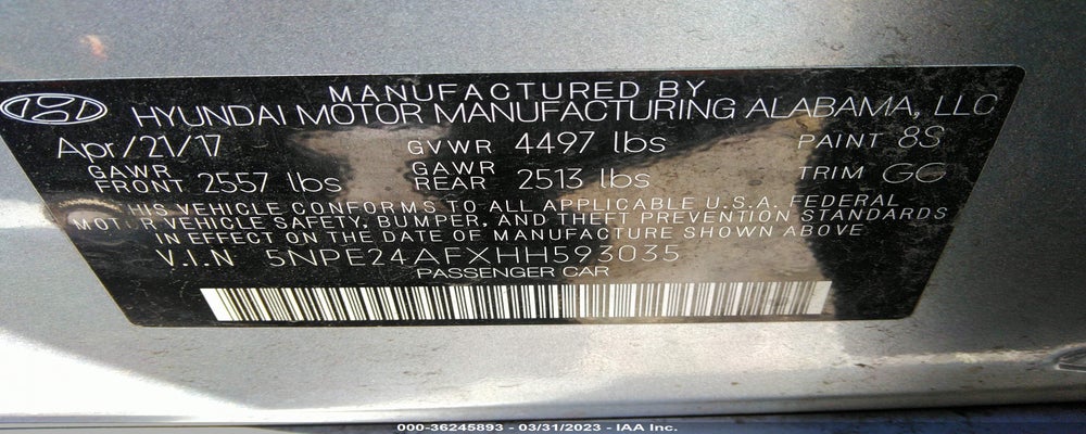 5NPE24AFXHH593035 2017 HYUNDAI SONATA photo no. 9
