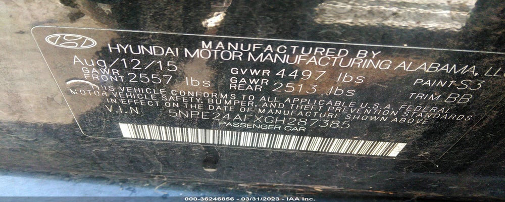 5NPE24AFXGH287385 2016 HYUNDAI SONATA photo no. 9