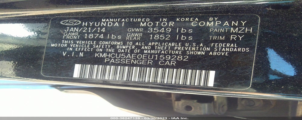 KMHCU5AE0EU159282 2014 HYUNDAI ACCENT photo no. 9