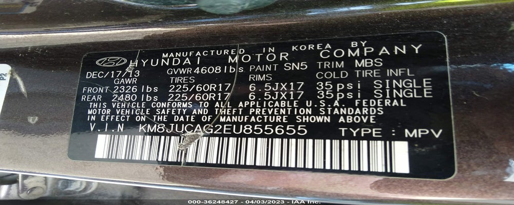 KM8JUCAG2EU855655 2014 HYUNDAI TUCSON photo no. 9