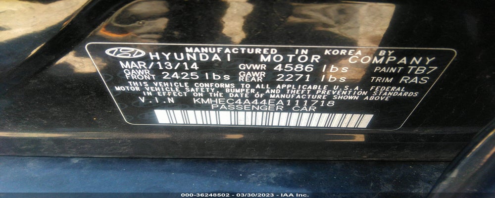 KMHEC4A44EA111718 2014 HYUNDAI SONATA photo no. 9