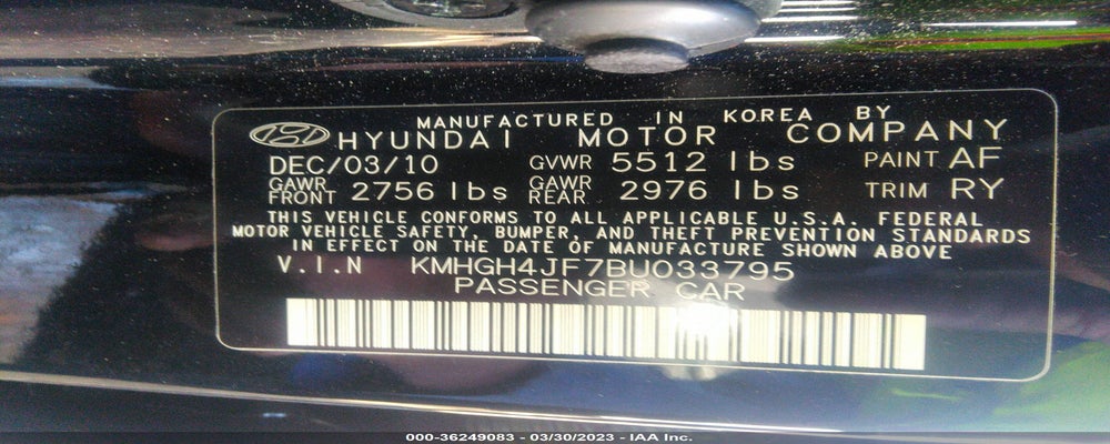 KMHGH4JF7BU033795 2011 HYUNDAI EQUUS photo no. 9