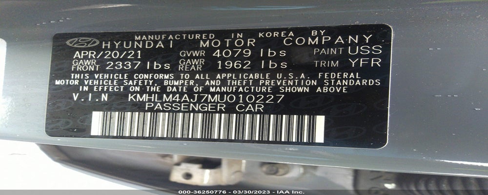 KMHLM4AJ7MU010227 2021 HYUNDAI ELANTRA HYBRID photo no. 9