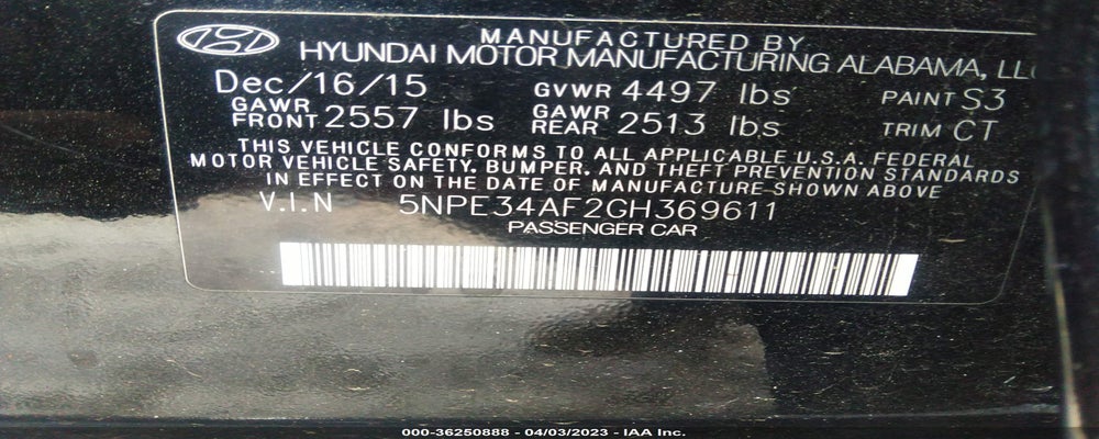 5NPE34AF2GH369611 2016 HYUNDAI SONATA photo no. 9