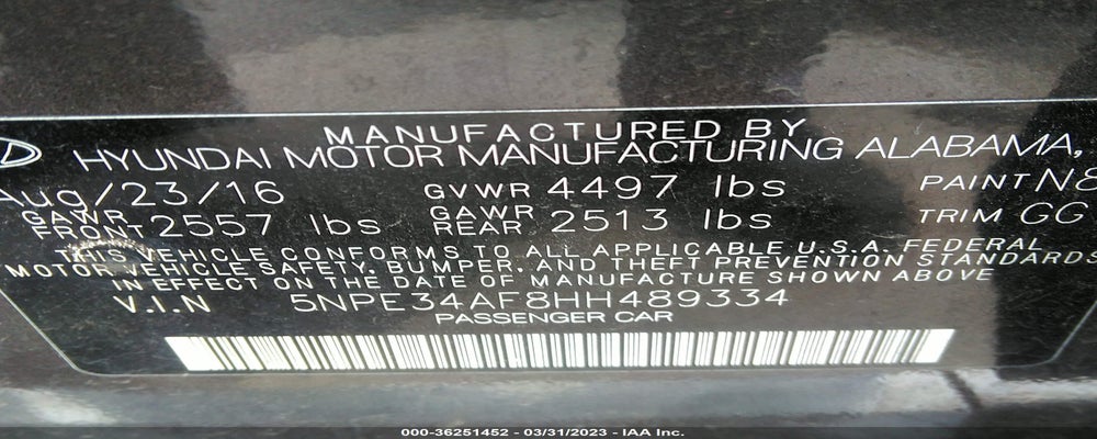 5NPE34AF8HH489334 2017 HYUNDAI SONATA photo no. 9