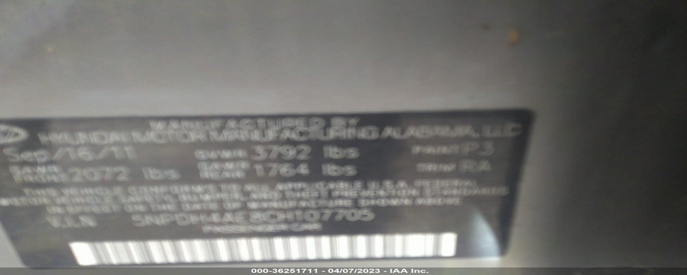 5NPDH4AE8CH107705 2012 HYUNDAI ELANTRA photo no. 9