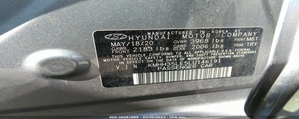 KMHH35LE5LU146191 2020 HYUNDAI ELANTRA GT photo no. 9