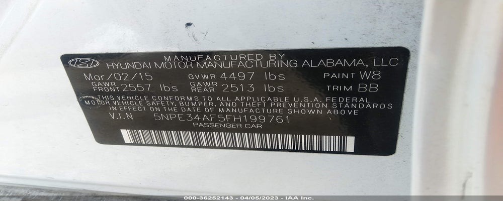 5NPE34AF5FH199761 2015 HYUNDAI SONATA photo no. 9