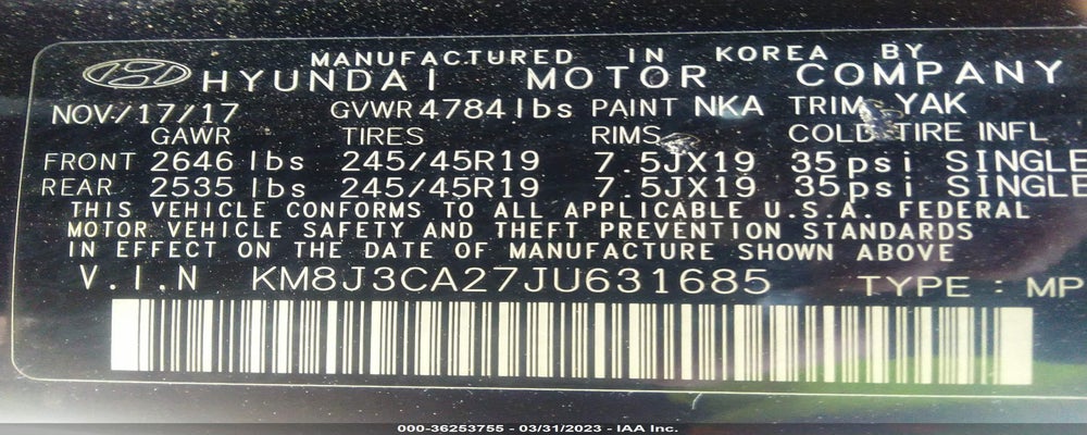 KM8J3CA27JU631685 2018 HYUNDAI TUCSON photo no. 9