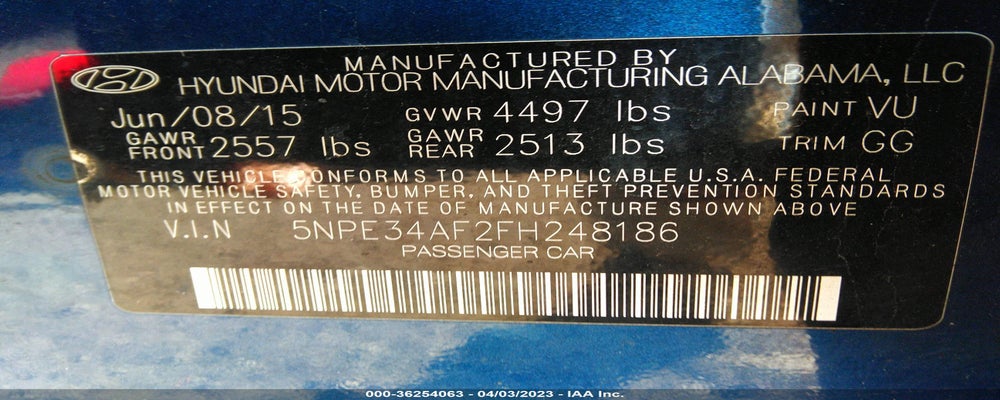 5NPE34AF2FH248186 2015 HYUNDAI SONATA photo no. 9