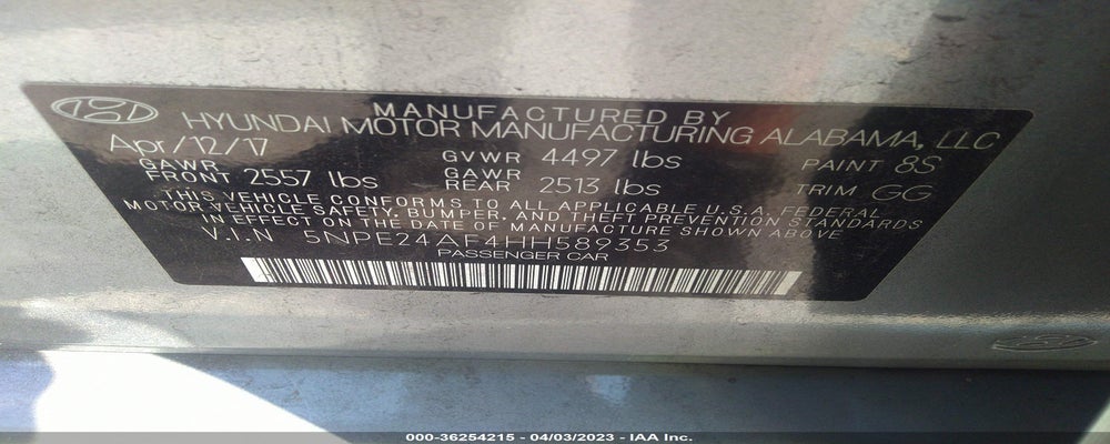 5NPE24AF4HH589353 2017 HYUNDAI SONATA photo no. 9