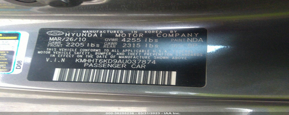 KMHHT6KD9AU037874 2010 HYUNDAI GENESIS COUPE photo no. 9