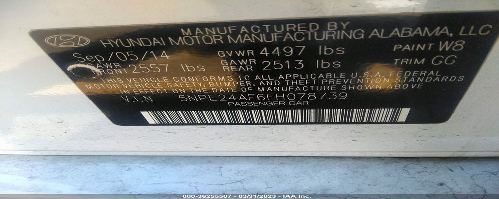 5NPE24AF6FH078739 2015 HYUNDAI SONATA photo no. 9