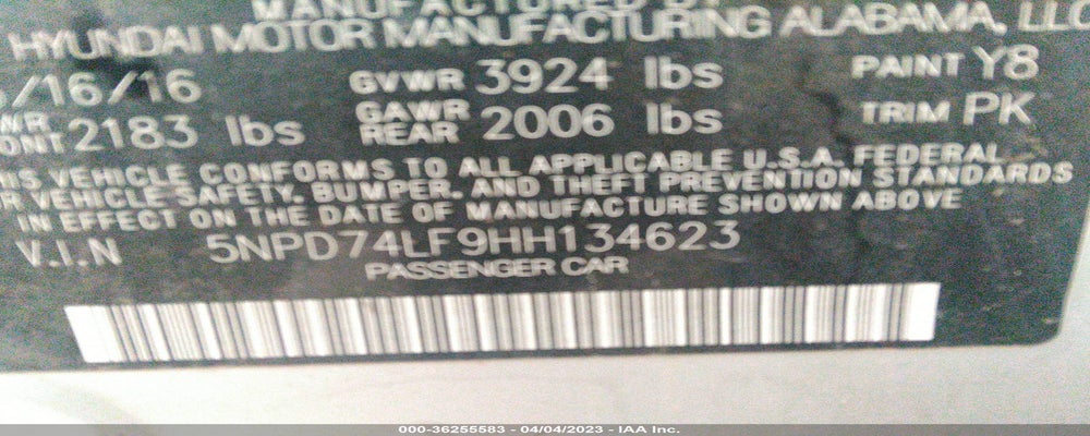 5NPD74LF9HH134623 2017 HYUNDAI ELANTRA photo no. 9