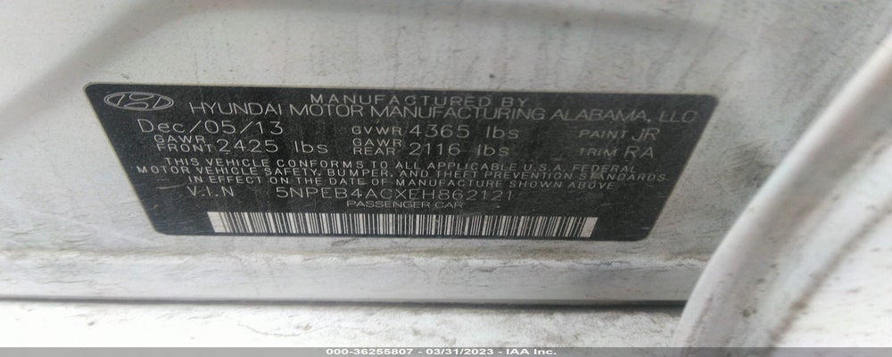 5NPEB4ACXEH862121 2014 HYUNDAI SONATA photo no. 9