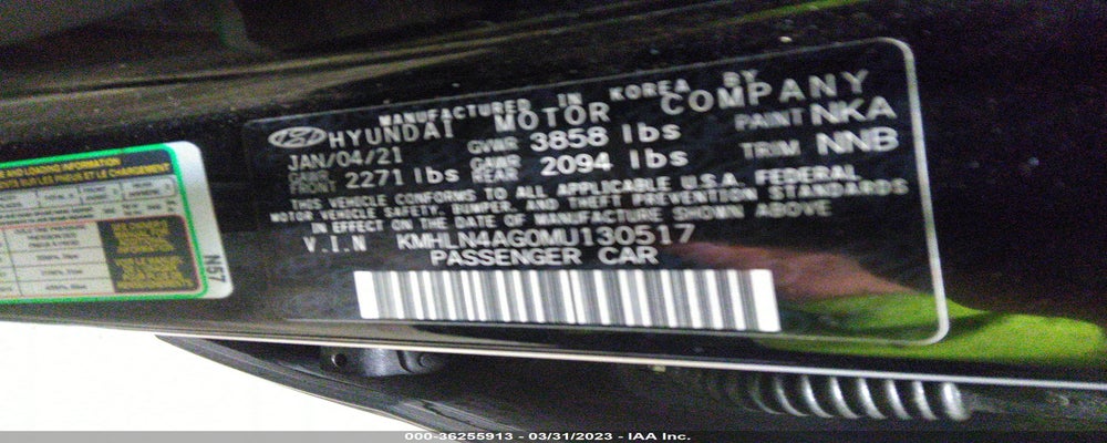 KMHLN4AG0MU130517 2021 HYUNDAI ELANTRA photo no. 9