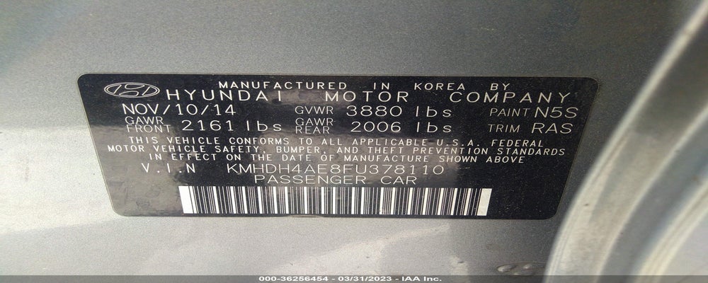 KMHDH4AE8FU378110 2015 HYUNDAI ELANTRA photo no. 9