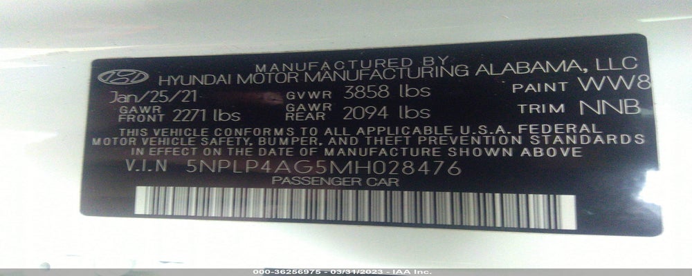 5NPLP4AG5MH028476 2021 HYUNDAI ELANTRA photo no. 9
