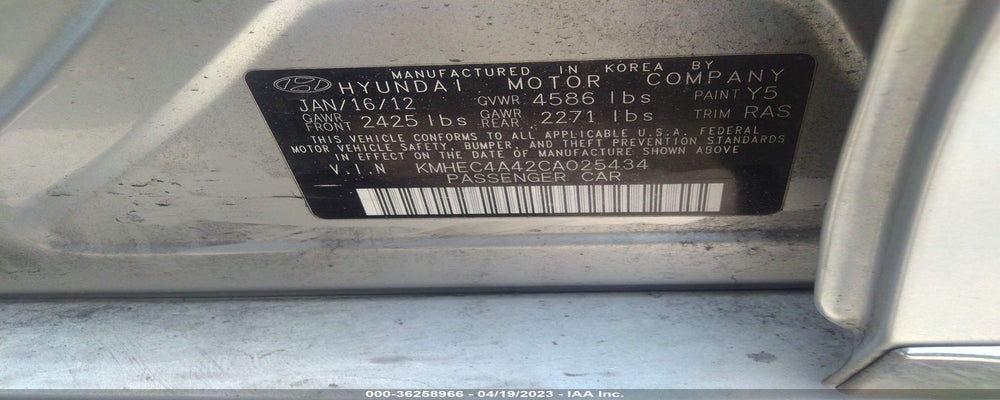 KMHEC4A42CA025434 2012 HYUNDAI SONATA photo no. 9
