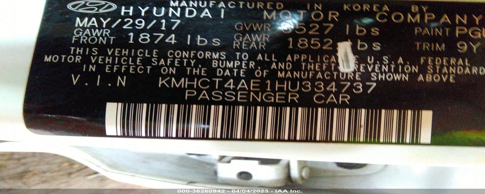 KMHCT4AE1HU334737 2017 HYUNDAI ACCENT photo no. 9