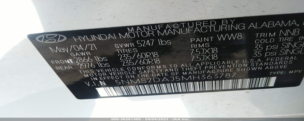 5NMS2DAJ5MH363787 2021 HYUNDAI SANTA FE photo no. 9
