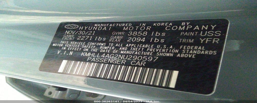 KMHLL4AG2NU290597 2022 HYUNDAI ELANTRA photo no. 9