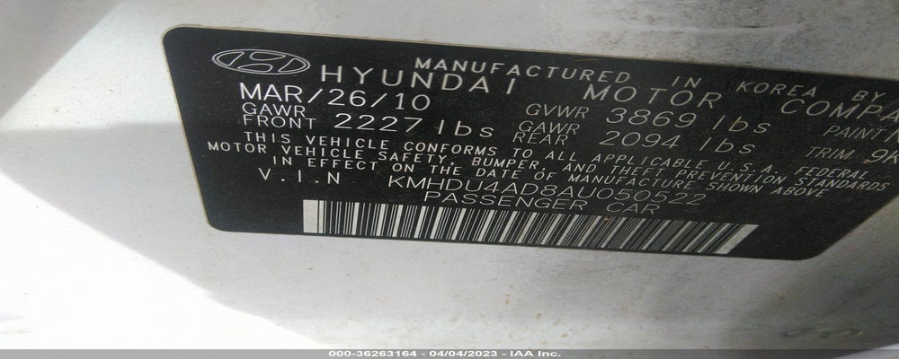 KMHDU4AD8AU050522 2010 HYUNDAI ELANTRA photo no. 9