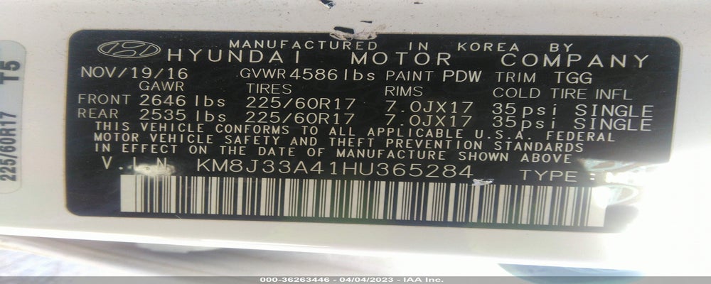 KM8J33A41HU365284 2017 HYUNDAI TUCSON photo no. 9