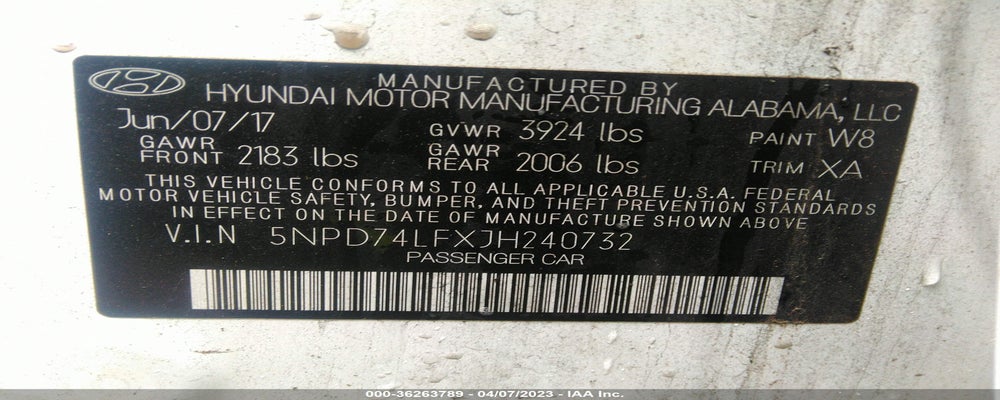 5NPD74LFXJH240732 2018 HYUNDAI ELANTRA photo no. 9