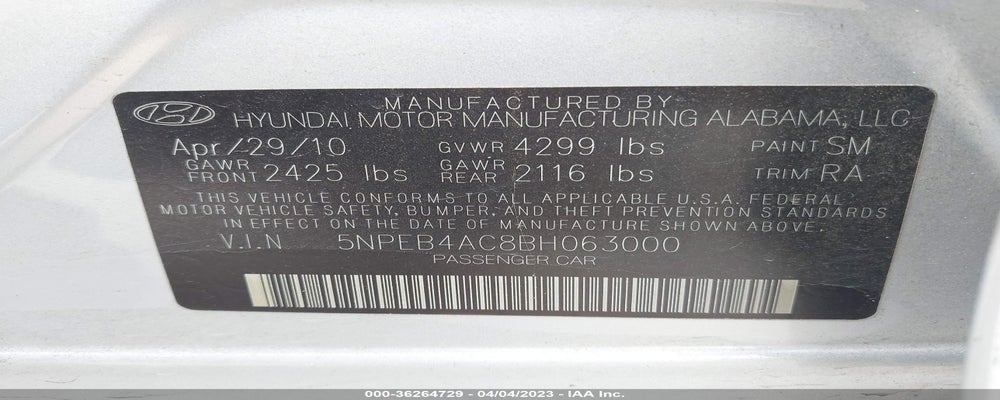 5NPEB4AC8BH063000 2011 HYUNDAI SONATA photo no. 9