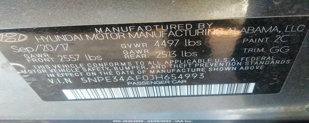 5NPE34AF0JH654993 2018 HYUNDAI SONATA photo no. 9