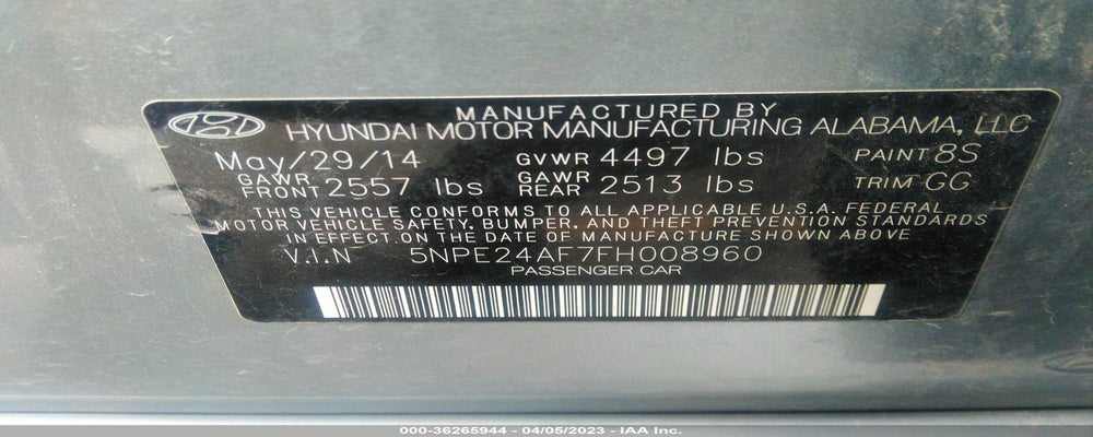 5NPE24AF7FH008960 2015 HYUNDAI SONATA photo no. 9