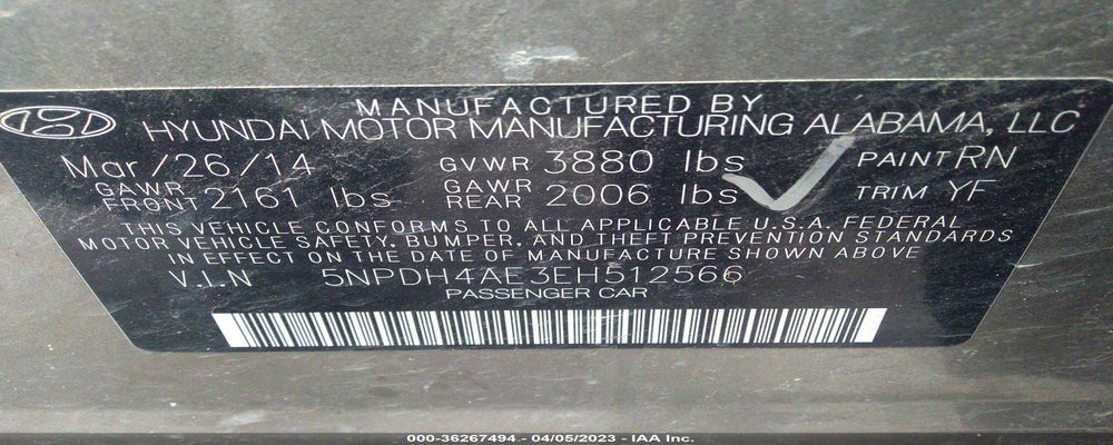 5NPDH4AE3EH512566 2014 HYUNDAI ELANTRA photo no. 9