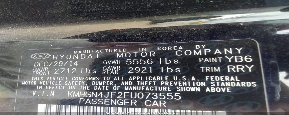 KMHGN4JF2FU073555 2015 HYUNDAI GENESIS photo no. 9