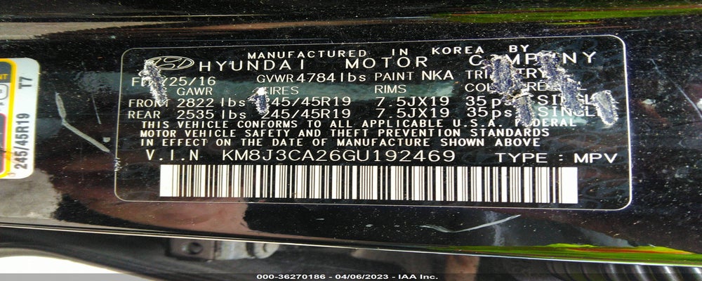 KM8J3CA26GU192469 2016 HYUNDAI TUCSON photo no. 9
