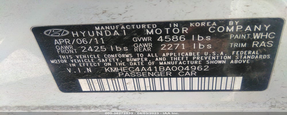 KMHEC4A41BA004962 2011 HYUNDAI SONATA photo no. 9