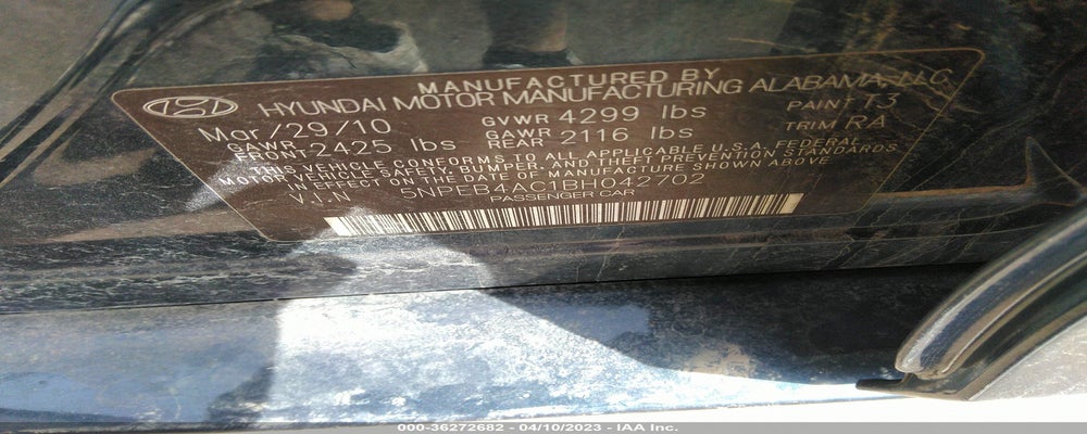 5NPEB4AC1BH042702 2011 HYUNDAI SONATA photo no. 9