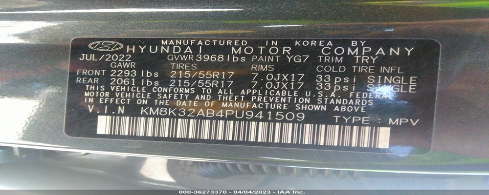 KM8K32AB4PU941509 2023 HYUNDAI KONA photo no. 9