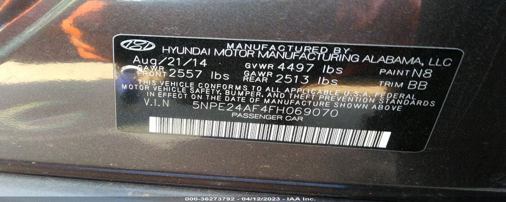 5NPE24AF4FH069070 2015 HYUNDAI SONATA photo no. 9
