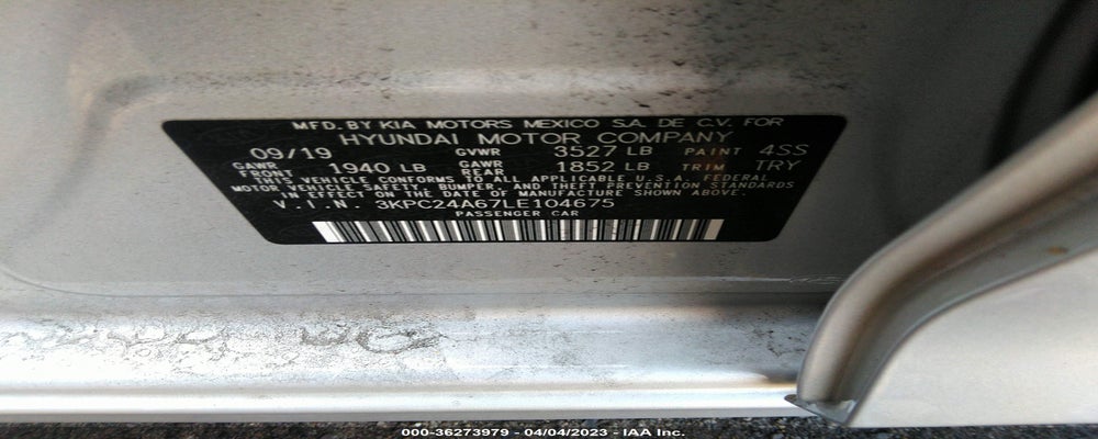 3KPC24A67LE104675 2020 HYUNDAI ACCENT photo no. 9