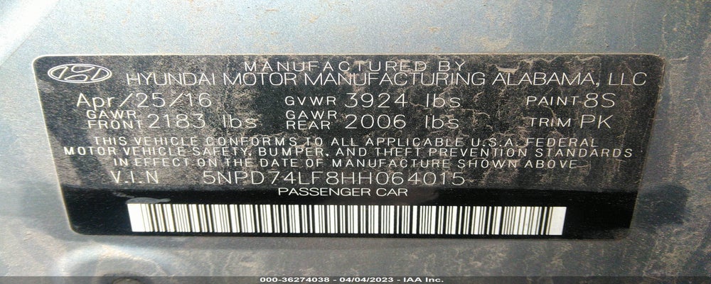 5NPD74LF8HH064015 2017 HYUNDAI ELANTRA photo no. 9