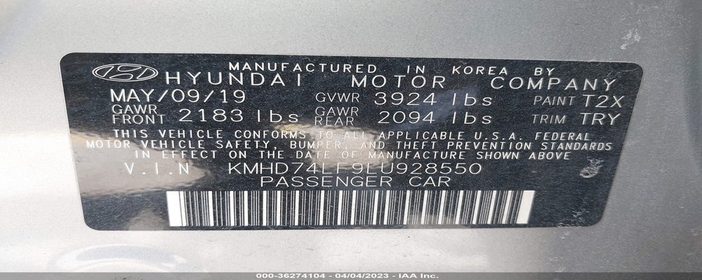 KMHD74LF9LU928550 2020 HYUNDAI ELANTRA photo no. 9