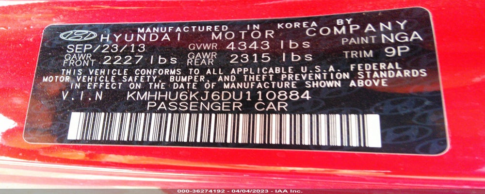 KMHHU6KJ6DU110884 2013 HYUNDAI GENESIS COUPE photo no. 9