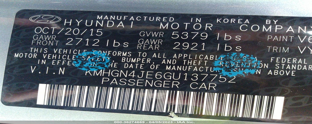 KMHGN4JE6GU137752 2016 HYUNDAI GENESIS photo no. 9