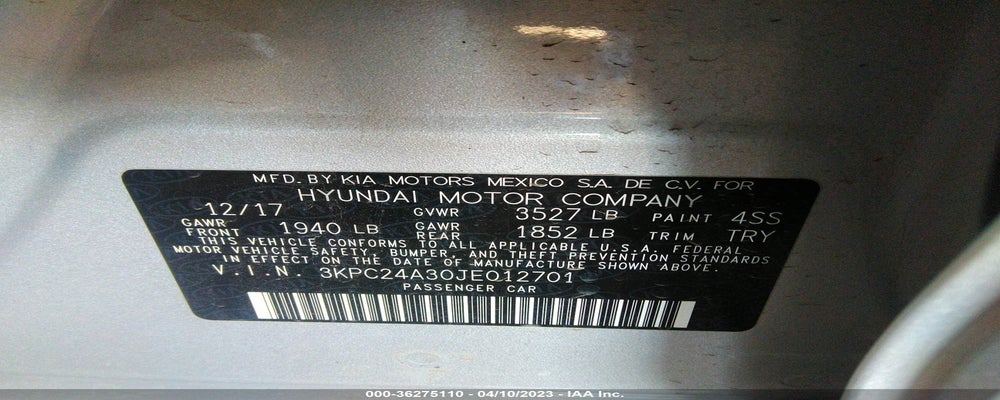 3KPC24A30JE012701 2018 HYUNDAI ACCENT photo no. 9